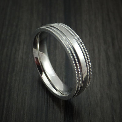 Titanium Millgrain Band Custom Ring Made to Any Sizing and Finish 3-22