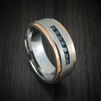 Cobalt Chrome 14K Gold and Black Diamond Men's Ring Custom Made