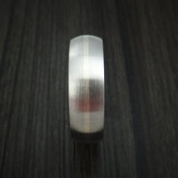 Titanium Ring with 14k White Gold Inlay and Olive Wood Sleeve Made to Any Sizing and Finish