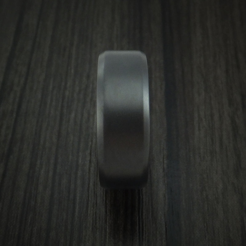 Black Zirconium and Jade Wood Hard Wood Sleeve Ring Custom Made