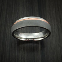 Copper Inlay and Titanium Ring Custom Made Band Any Finish and Sizing