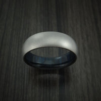 Titanium Ring with Blueberry Hardwood Sleeve Custom Made Band