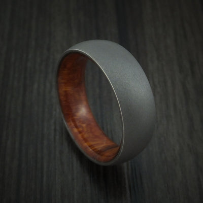 Titanium Ring with Hardwood Sleeve Custom Made Band