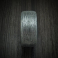 Solid Silver Texalium Carbon Fiber Men's Ring Custom Made Pattern Band