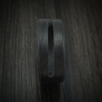 Solid Carbon Fiber Men's Ring with Cutout Custom Made Band