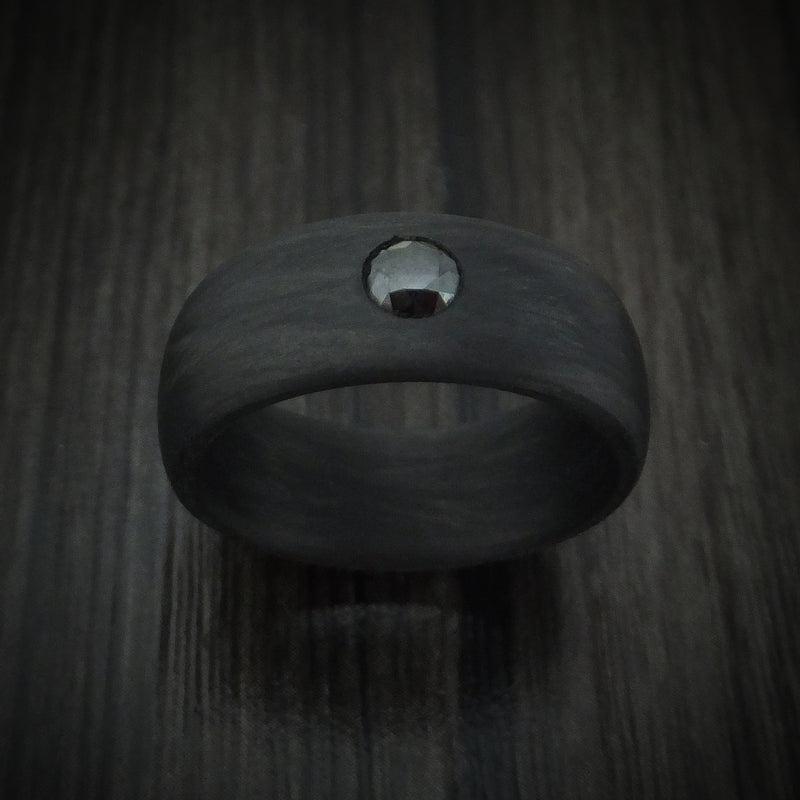 Carbon Fiber And Black Diamond Men's Ring Custom Made