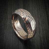 Faceted Superconductor Men's Ring Custom Made Titanium-Niobium and Copper Band