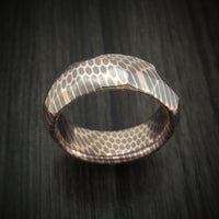Faceted Superconductor Men's Ring Custom Made Titanium-Niobium and Copper Band