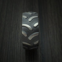 Black Zirconium Tractor Tire Tread Ring Custom Made Band