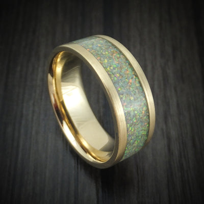 Yellow Gold and Opal Custom Made Men's Band