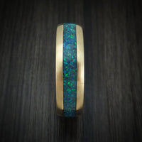 14K Gold and Opal Custom Made Men's Band