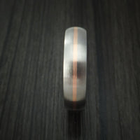 Titanium Ring with 14k Rose Gold Inlay and Ember Wood Sleeve Made to Any Sizing and Finish