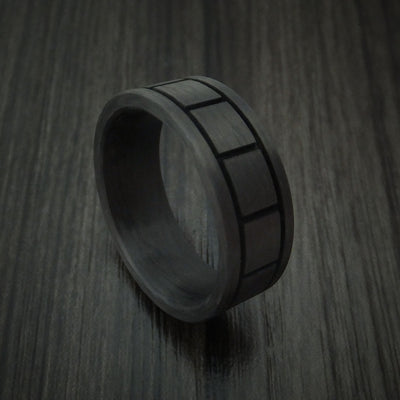 Solid Carbon Fiber Ring Custom Made Pattern Band