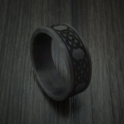 Solid Carbon Fiber Ring Custom Made Pattern Band
