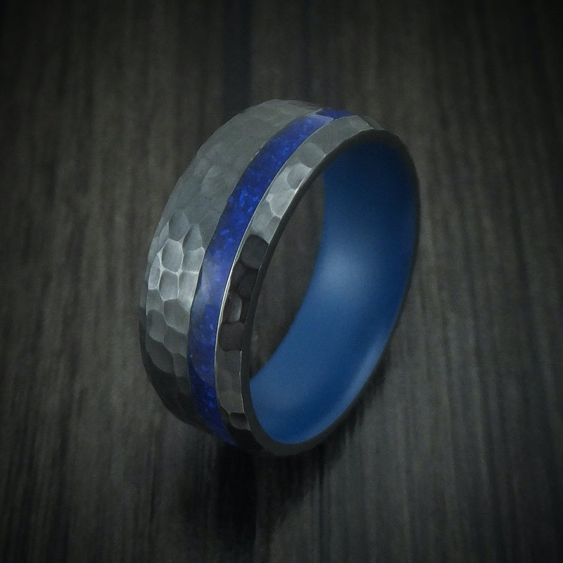 Black Titanium Stone and Cerakote Custom Men's Ring