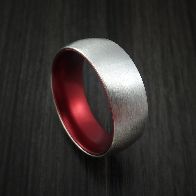 Cobalt Chrome with Red Anodized Sleeve Custom Made Band Choose Your Color
