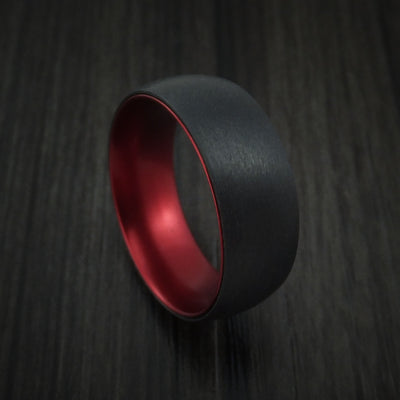 Black Zirconium with Red Anodized Sleeve Custom Made Band Choose Your Color