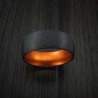 Black Zirconium with Orange Anodized Sleeve Custom Made Band Choose Your Color