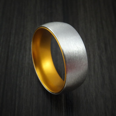 Cobalt Chrome with Gold Anodized Sleeve Custom Made Band Choose Your Color
