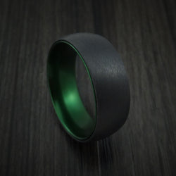 Black Zirconium with Green Anodized Sleeve Custom Made Band Choose Your Color