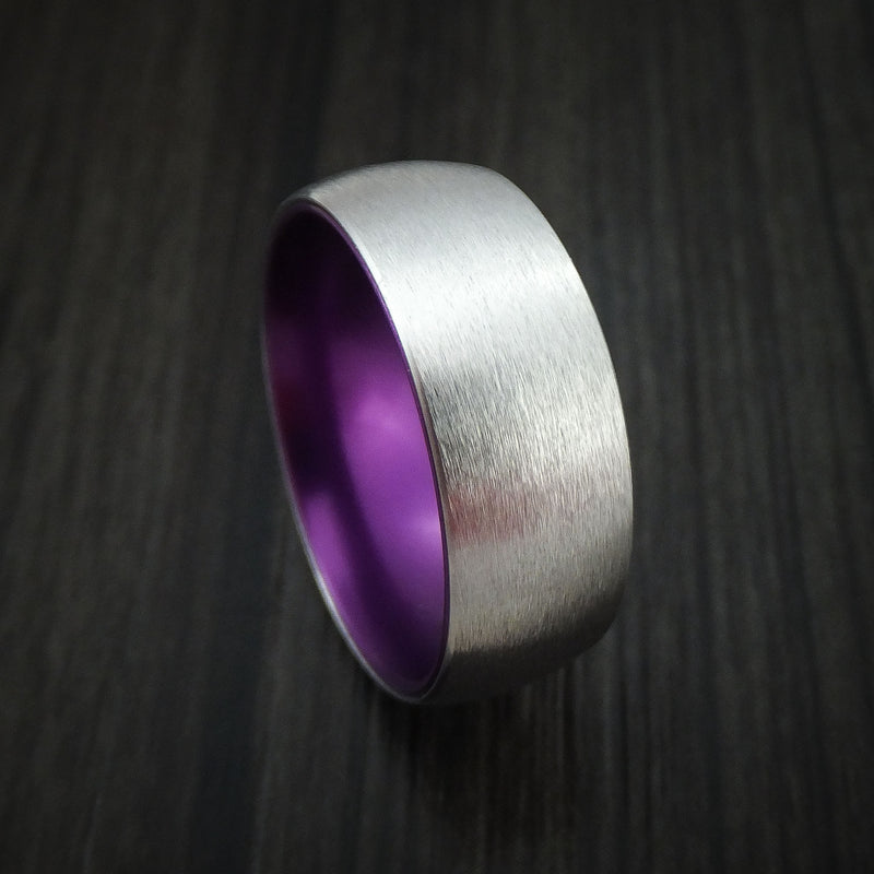Cobalt Chrome with Purple Anodized Sleeve Custom Made Band Choose Your Color