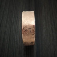 14K Rose Gold Band with Distressed Finish and Koa Wood Sleeve Custom Made