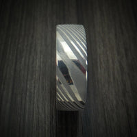 Damascus Steel Men's Ring With Anodized Sleeve Custom Made