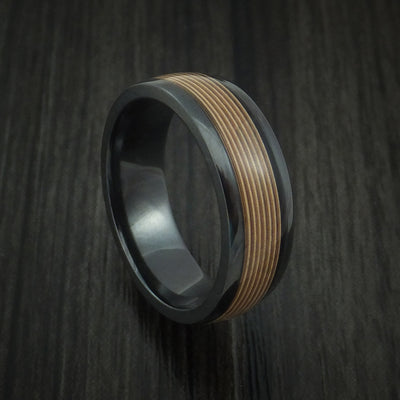Black Zirconium Guitar String Ring Custom Made Band