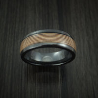 Black Titanium Guitar String Men's Ring Custom Made Band