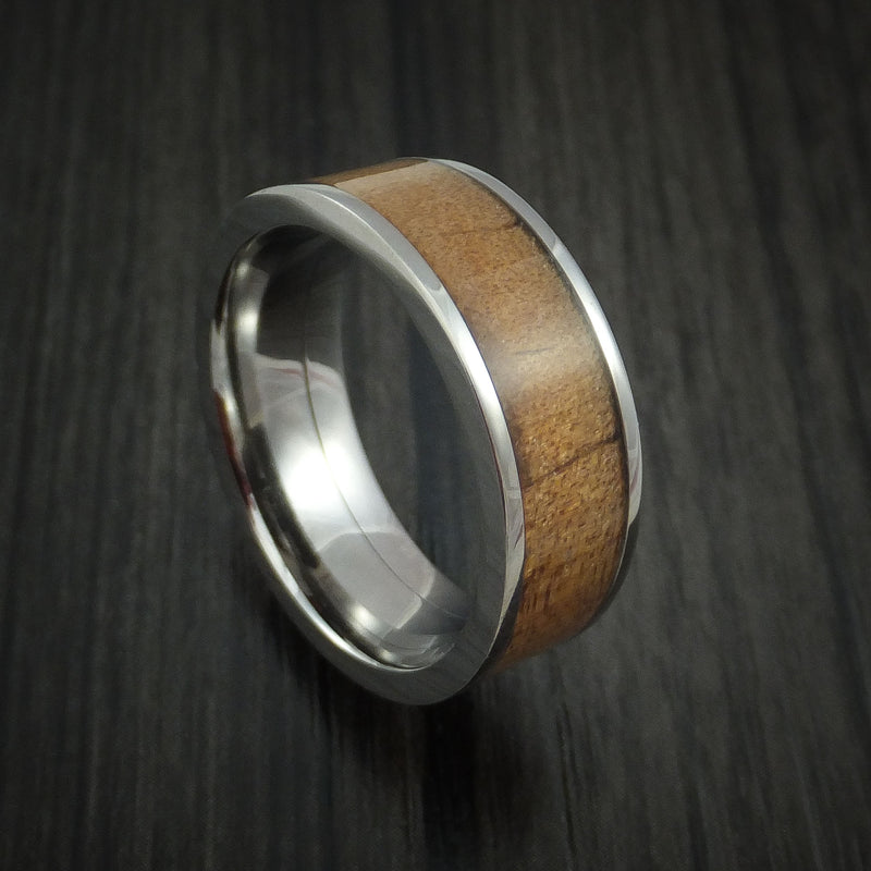 Titanium Band with Kauri Wood Inlay Custom Made Ring