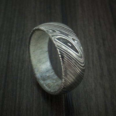 Kuro Damascus Steel Band with Deer Antler Sleeve Custom Made