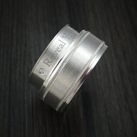 14K White Gold Band with Hidden Message and Diamond Sleeve Custom Made
