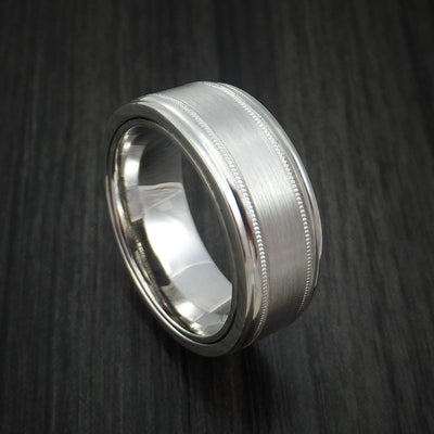 14K White Gold Band with Hidden Message and Diamond Sleeve Custom Made