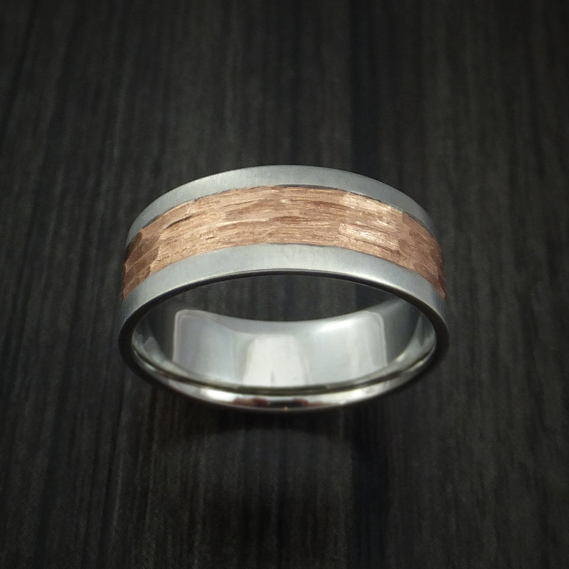 Cobalt Chrome and Rose Gold Textured Band Custom Made Ring