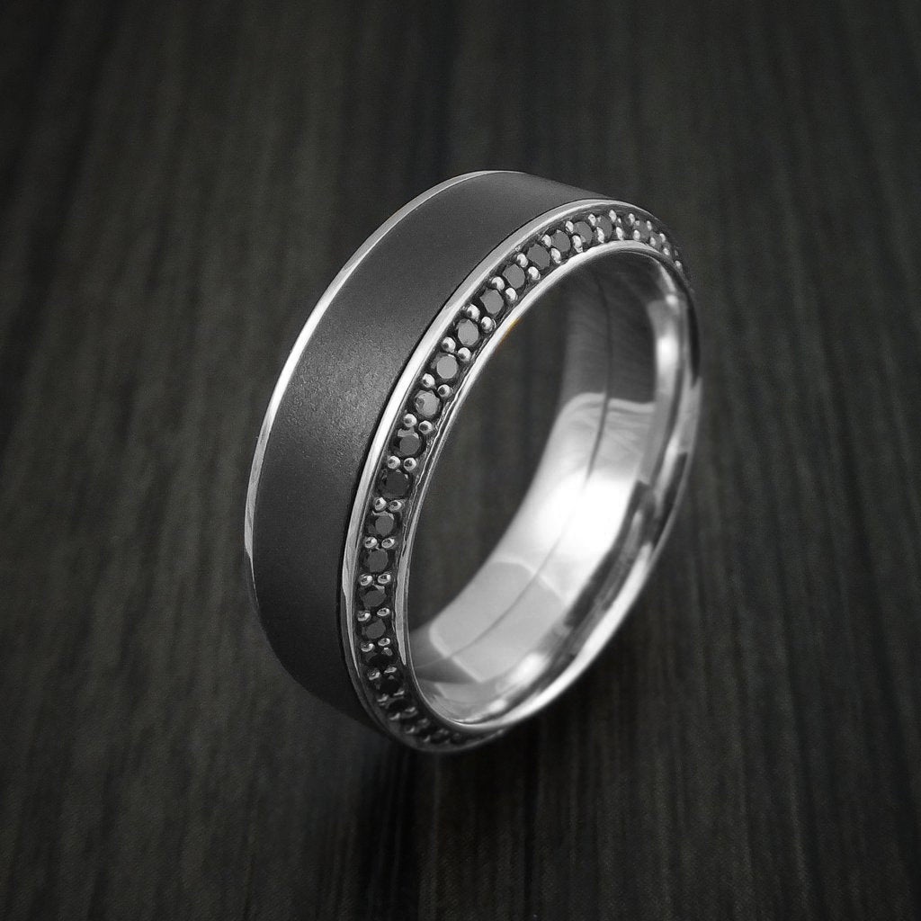 platinum rings for men with black diamonds