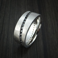 Cobalt Chrome and Black Diamonds Eternity Ring Custom Made Band