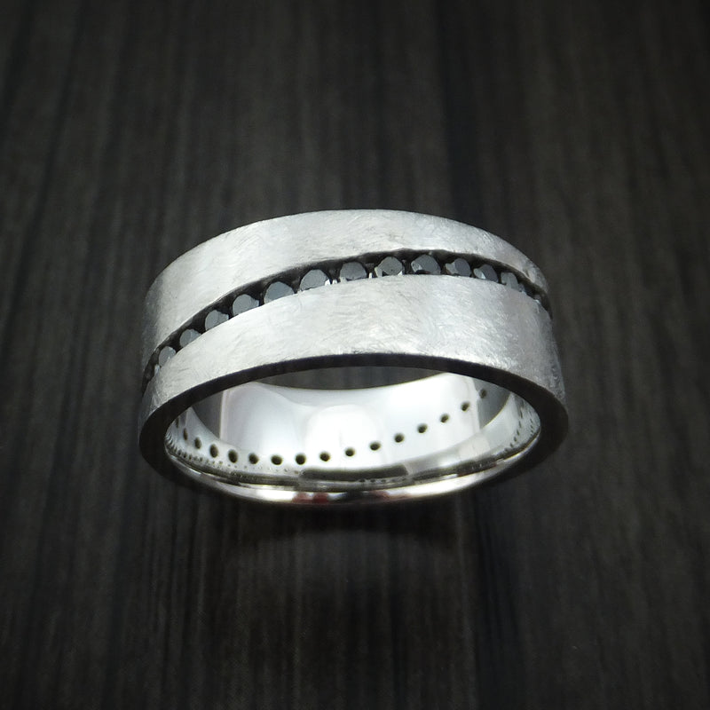 Cobalt Chrome and Black Diamonds Eternity Ring Custom Made Band