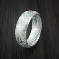 Marbled Kuro Damascus Steel and Cerakote Ring Custom Made Band