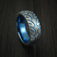 Titanium Bicycle Tire Tread Anodized Spinner Ring Custom Made Band