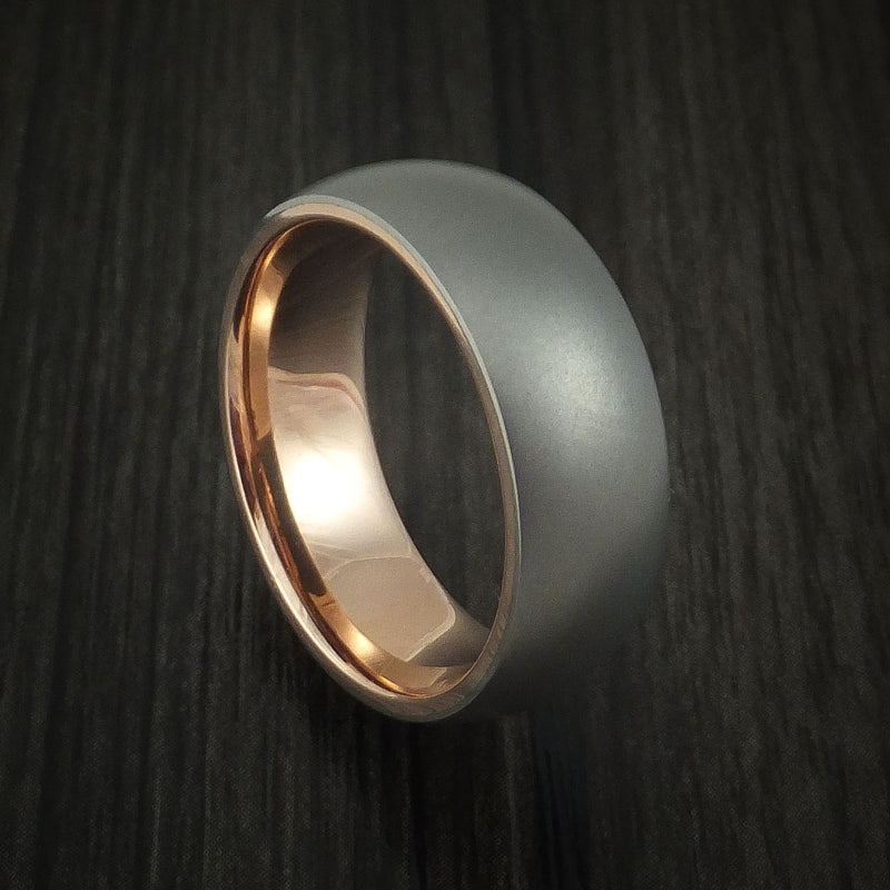 Titanium and 14K Rose Gold Sleeve Ring Custom Made Band