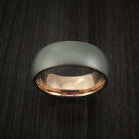 Titanium and 14K Rose Gold Sleeve Ring Custom Made Band