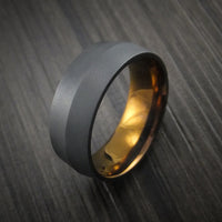 Black Titanium Peaked Ring with Bronze Anodized Center Custom Made Band