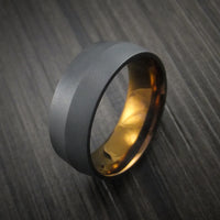 Black Zirconium Peaked Ring with Bronze Anodized Center Custom Made Band