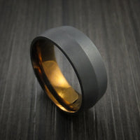 Black Zirconium Peaked Ring with Bronze Anodized Center Custom Made Band