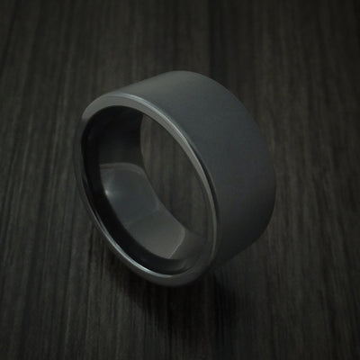 Black Titanium Ring Traditional Style Band Made to Any Sizing and Finish