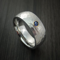 Cobalt Chrome with Sapphire and 14k Yellow Gold Bezel Custom Made