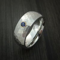 Cobalt Chrome with Sapphire and 14k Yellow Gold Bezel Custom Made