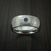 Cobalt Chrome with Sapphire and 14k Yellow Gold Bezel Custom Made