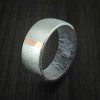 Cobalt Chrome and Copper Ring with Antler Sleeve Custom Made Band