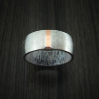Cobalt Chrome and Copper Ring with Antler Sleeve Custom Made Band